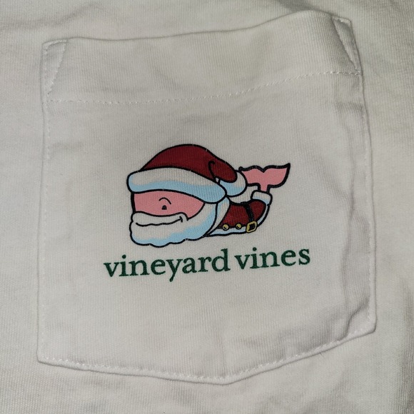 Vineyard Vines Merry Christmas 2017 Long Sleeve Santa Shirt Size XS Extra Small - Picture 4 of 8
